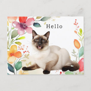 Cartão Postal Saudação de Gato Siames