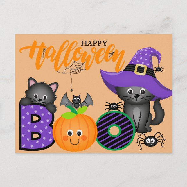 Cartão Postal Saudação de Halloween (Frente)
