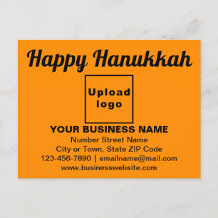 Cartão Postal Saudação de Hanukkah de Negócios a Cor Laranja