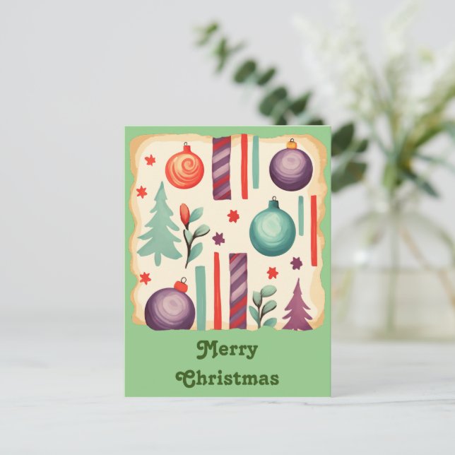 Cartão Postal Saudação de Natal (Em pé/Frente)