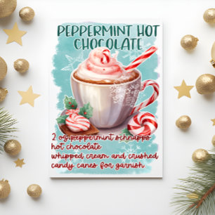 Cartão Postal Saudação de Natal com chocolate quente