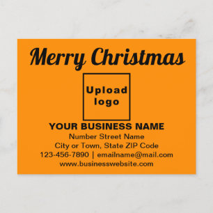 Cartão Postal Saudação de Natal Comercial a Cor Laranja