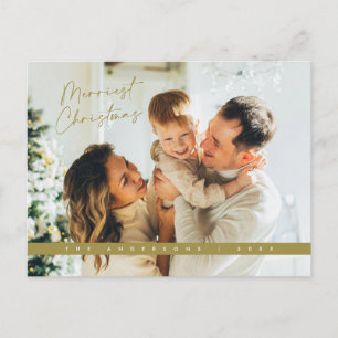 Cartão Postal Saudação de Natal Contemporânea, Foto da Família