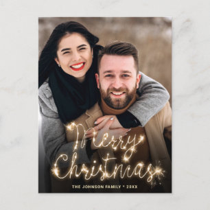 Cartão Postal Saudação de Natal da FOTO de Feriado do Ouro Mod