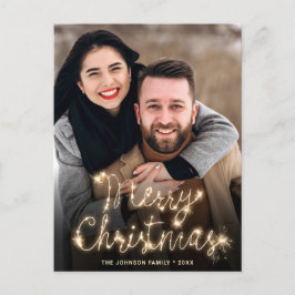 Cartão Postal Saudação de Natal da FOTO de Feriado do Ouro Moder