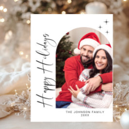 Cartão Postal Saudação de Natal de Férias Simplesmente Elegante