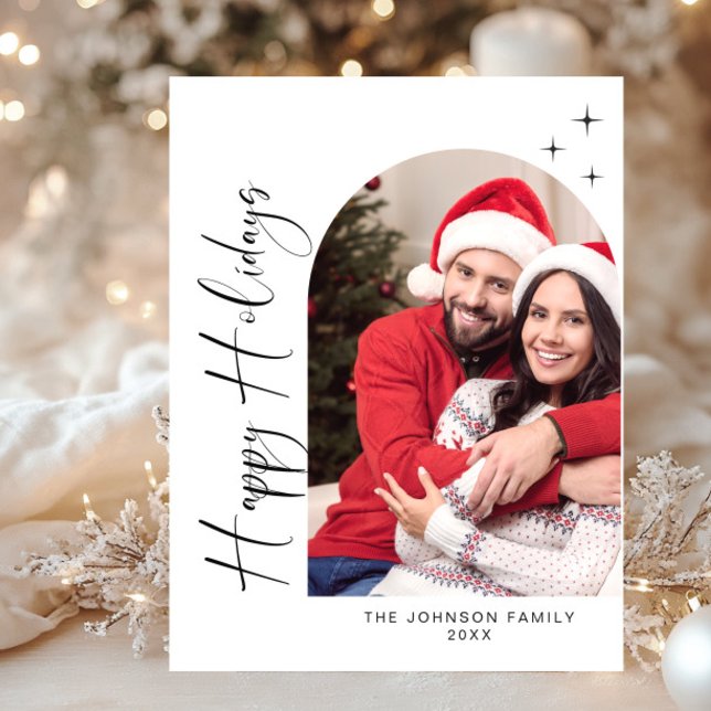 Cartão Postal Saudação de Natal de Férias Simplesmente Elegante (Criador carregado)