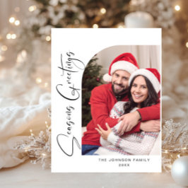 Cartão Postal Saudação de Natal de Férias Simplesmente Elegante