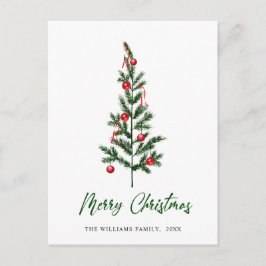 Cartão Postal Saudação de Natal de Pinho Elegante Minimalista