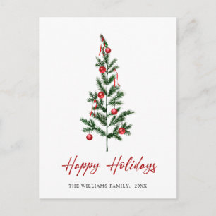Cartão Postal Saudação de Natal de Pinho Elegante Minimalista