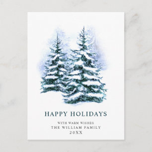 Cartão Postal Saudação de Natal de Pinho Elegante Minimalista