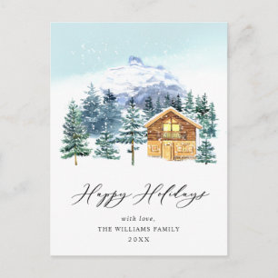 Cartão Postal Saudação de Natal de Pinho Elegante Minimalista