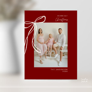 Cartão Postal Saudação de Natal para a Família de Arcos Burgundy