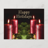 Saudação de Natal Velas Vermelhas Férias de Invern