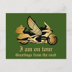 Cartão Postal saudação de ouro de motocicleta de ouro