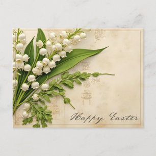 Cartão Postal Saudação de Páscoa Lírio do Vale Elegante