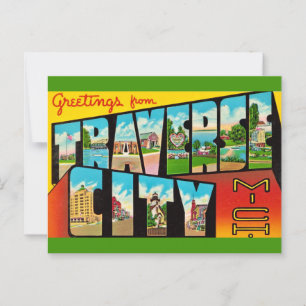 Cartão Postal Saudação de Traverse City Michigan