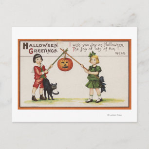 Cartão Postal Saudação do Dia das Bruxas