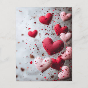 Cartão Postal Saudação do Dia de os namorados de Corações Rosa E