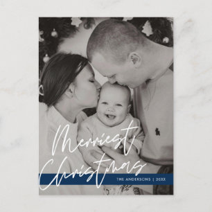 Cartão Postal Saudação Moderna, Feliz Foto da Família de Natal