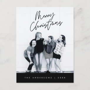 Cartão Postal Saudação Moderna, Feliz Foto da Família de Natal