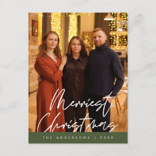 Cartão Postal Saudação Moderna, Feliz Foto da Família de Natal