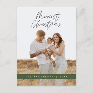 Cartão Postal Saudação Moderna, Feliz Foto da Família de Natal