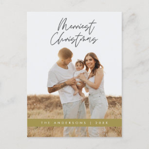 Cartão Postal Saudação Moderna, Feliz Foto da Família de Natal