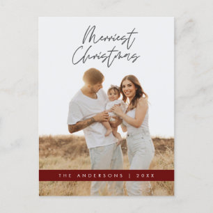 Cartão Postal Saudação Moderna, Feliz Foto da Família de Natal