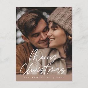 Cartão Postal Saudação Moderna, Feliz Foto da Família de Natal