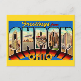 Cartão Postal Saudação Retro Akron Ohio 