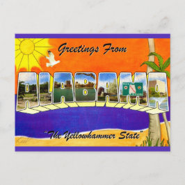 Cartão Postal Saudação Retro do Alabama
