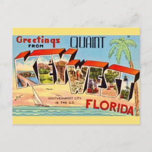 Cartão Postal Saudação Retro Key West