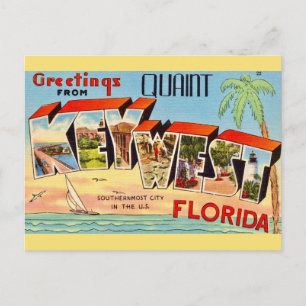 Cartão Postal Saudação Retro Key West
