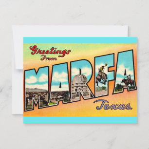 Cartão Postal Saudação Retro Marfa Texas