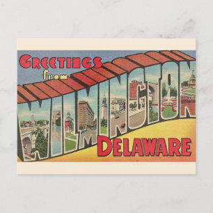 Cartão Postal Saudação Retroativa a Wilmington Delaware