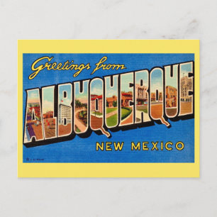 Cartão Postal Saudação Vintage Albuquerque NM