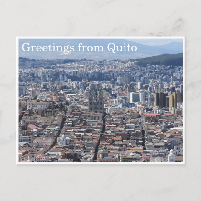 Cartão Postal saudações à cidade de quito (Frente)