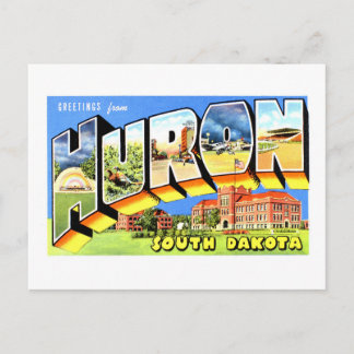 Cartão Postal Saudações Antigas de Huron, Dakota do Sul,