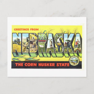 Cartão Postal Saudações Antigas de Nebraska