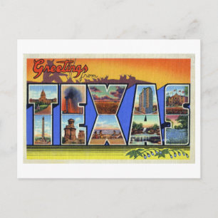 Cartão Postal Saudações Antigas do Texas