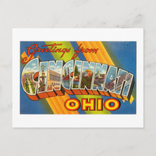 Cartão Postal Saudações Coloridas De Cincinnati Ohio