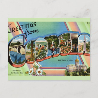 Cartão Postal Saudações Coloridas do Estado da Geórgia