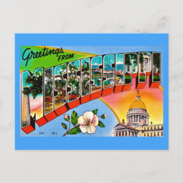 Cartão Postal Saudações Coloridas do Mississippi 