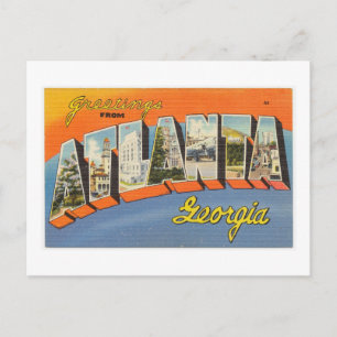 Cartão Postal Saudações Coloridas Vintage De Atlanta Georgia