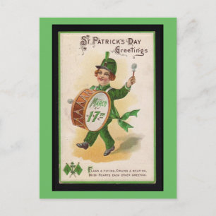 Cartão Postal Saudações Corações Irlandeses, Dia de São Patrício