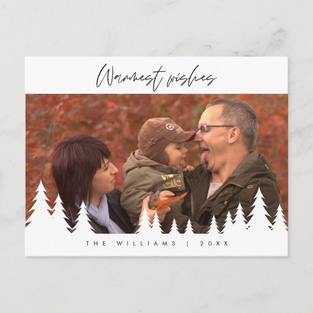 Cartão Postal Saudações Cordiais, Foto de Natal da Família (Frente)