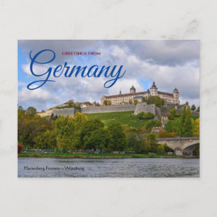 Cartão Postal Saudações da Alemanha Marienberg Würzburg