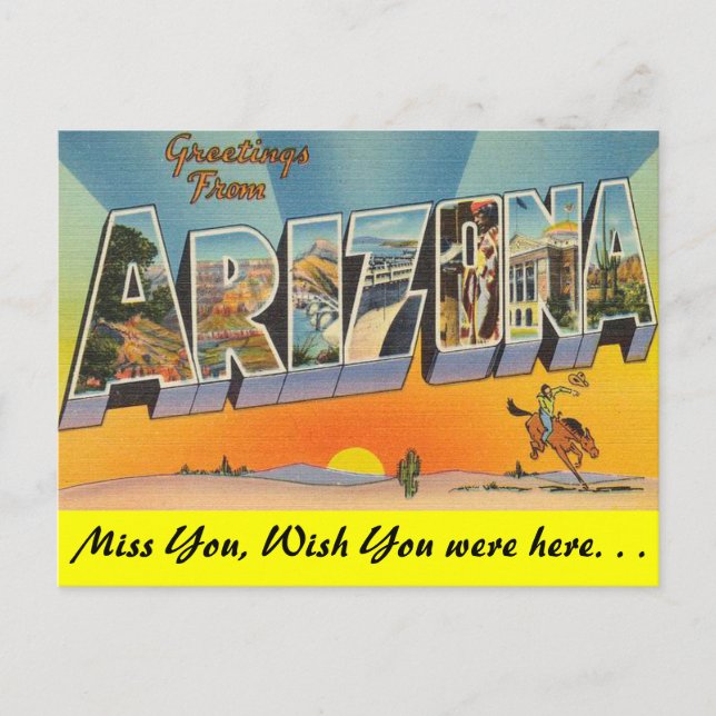 Cartão Postal Saudações da Arizona (Frente)