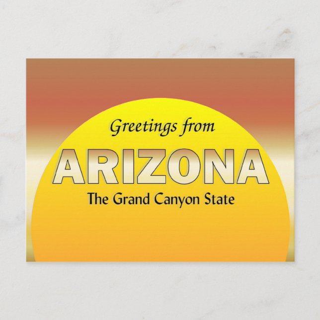 Cartão Postal Saudações da Arizona (Frente)